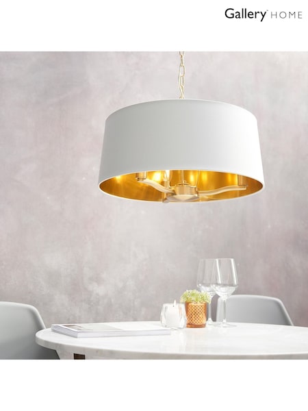 Gallery Home Brushed Gold Harvey Pendant Light (W28004) | £200