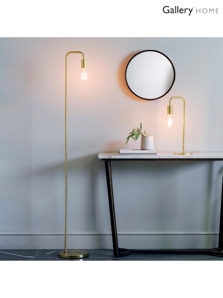 Gallery Home Gold Ruben Brushed Table Lamp (W28012) | £60