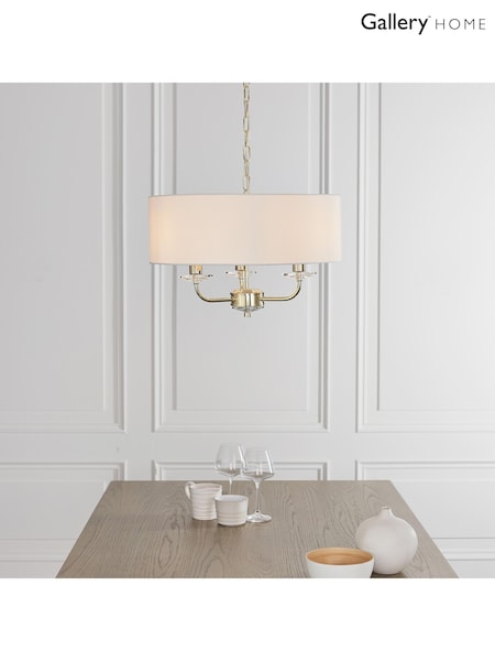 Gallery Home Brushed Brass Nixon 3 Pendant Light (W28013) | £180