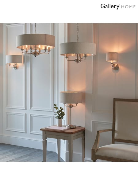 Gallery Home Natural Harrington Linen Table Light (W28019) | £140