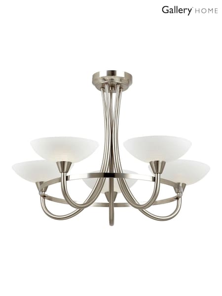 Gallery Home Chrome Carlton 5 Satin Ceiling Lamp (W28022) | £160