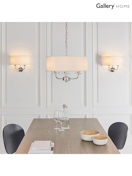 Gallery Home Silver Nixon 3 Pendant Light (W28024) | £180