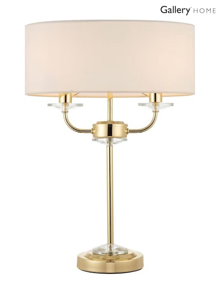Gallery Home Brass Nixon Brushed Table Lamp (W28025) | £120