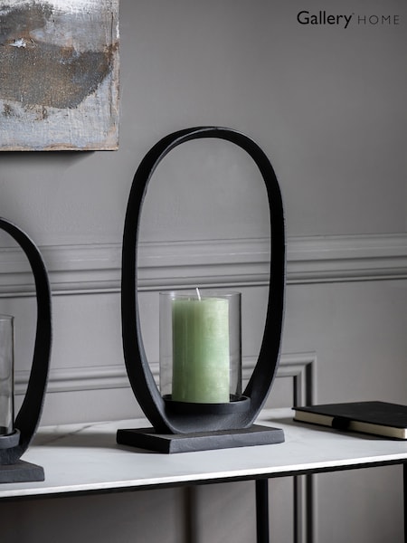 Gallery Home Black Harlan Candle Holder Large (W28043) | £54