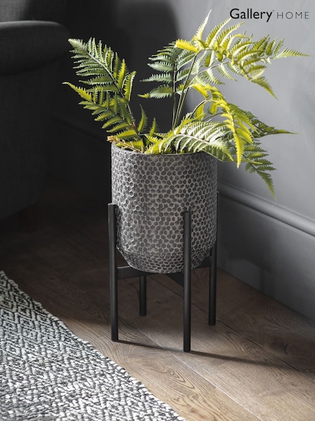 Gallery Home Black Amery Metal Medium Planter (W28050) | £54