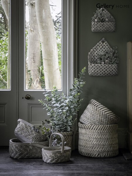 Gallery Home Set of 2 Grey Kenwood Wall Basket Basket (W28058) | £42