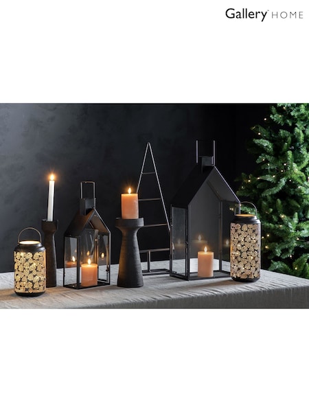 Gallery Home Black Lollie Pillar Holder (W28063) | £28
