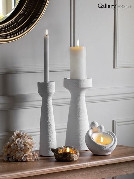 Gallery Home White Small Lollie Candlestick (W28086) | £34