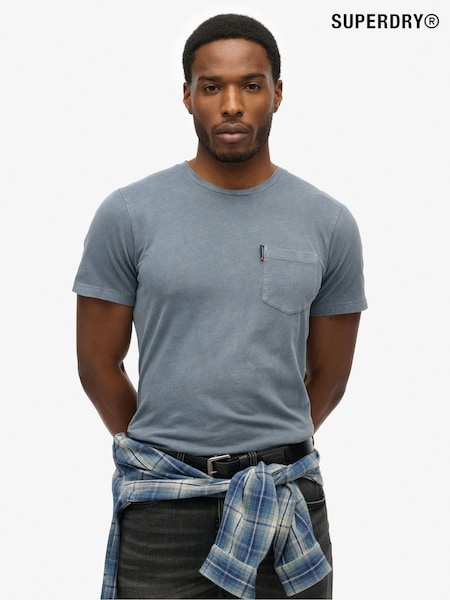 Superdry Blue Classic Essential Pocket 100% Cotton T-Shirt (W28165) | £23