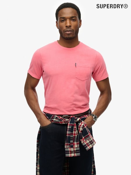 Superdry Pink Classic Essential Pocket 100% Cotton T-Shirt (W28167) | £23