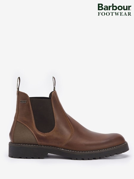 Barbour® Brown Patton Leather Chelsea Boot (W28169) | £139