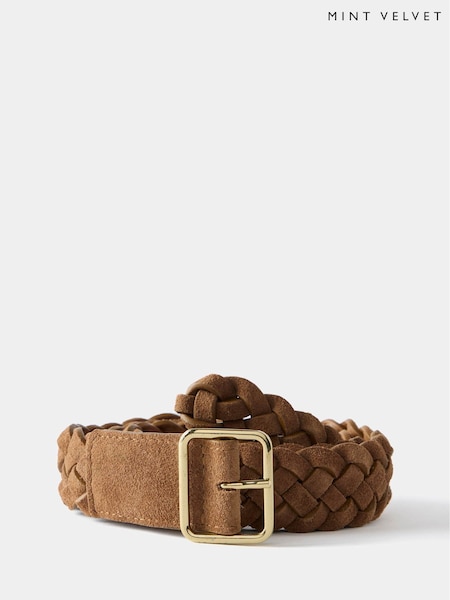 Mint Velvet Brown Suede Woven Belt (W28194) | £59