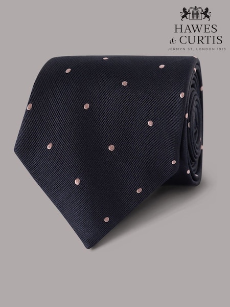 Hawes & Curtis Blue Spot Repp Tie (W28232) | £39