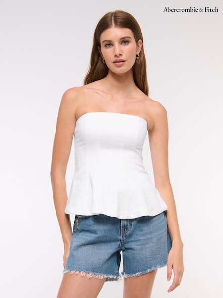 Abercrombie & Fitch Strapless Peplum Tailored Tube Top (W28263) | £45