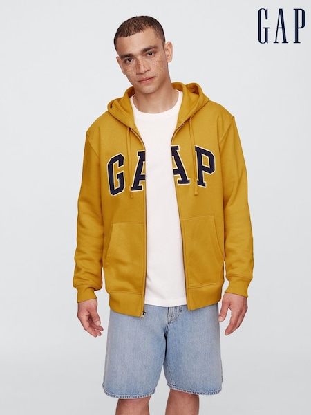Gap Yellow Relaxed Logo Zip Up Hoodie (W28320) | £40