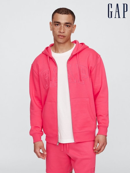 Gap Pink Relaxed Logo Zip Hoodie (W28327) | £40
