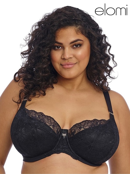 Elomi Black Brianna Underwire Padded Half Cup Bra (W28349) | £47