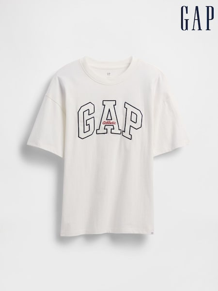 Gap White Heavyweight Athletic Logo Short Sleeve T-Shirt (4-13yrs) (W28354) | £18