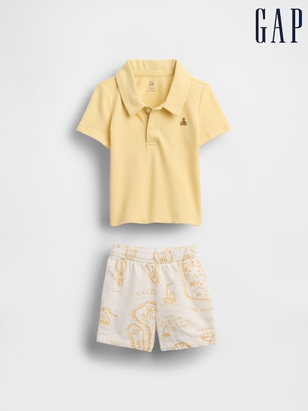 Gap Multi Baby Polo Shirt & Shorts Outfit Set (Newborn-24mths) (W28449) | £30