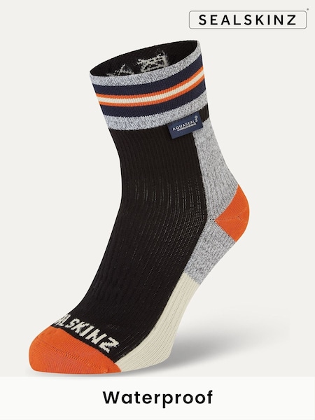 Sealskinz Surlingham Waterproof All Weather Ankle Length Striped Cuff Socks (W28459) | £37