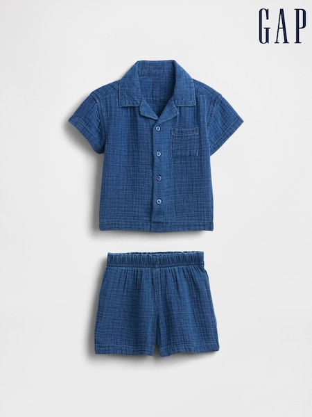Gap Blue Crinkle Gauze Denim Outfit Set (W28460) | £35