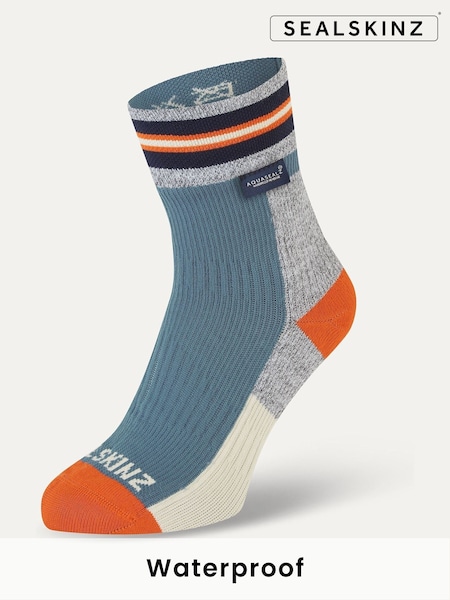 Sealskinz Surlingham Waterproof All Weather Ankle Length Striped Cuff Socks (W28464) | £37