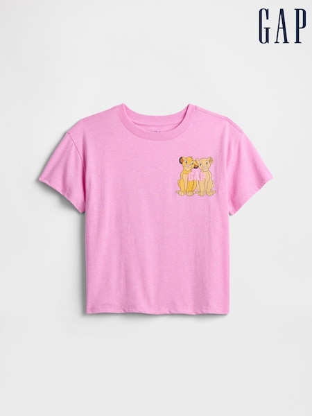 Gap Pink Lion King Disney Graphic Crew Neck Short Sleeve T-Shirt (4-13yrs) (W28482) | £16