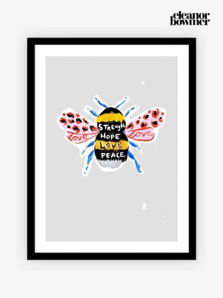 Eleanor Bowmer Black Manchester Bee Framed Art (W28490) | £50
