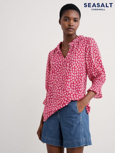 Seasalt Cornwall Red Shore Shape 100% Cotton Blouses (W28551) | £58