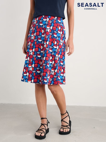 Seasalt Cornwall Black Rose A-Line Skirt (W28555) | £43