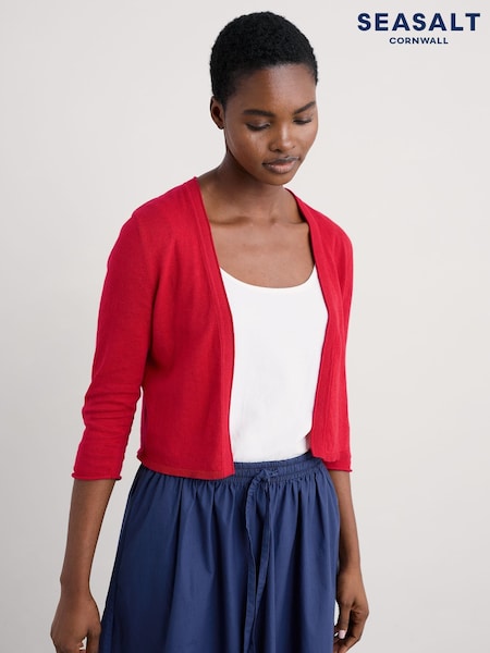 Seasalt Cornwall Red Vanessa 100% Cotton Cardigan (W28590) | £46
