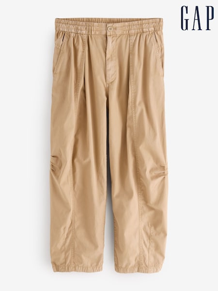Gap Brown Mid Rise Twill Barrel Trousers (W28649) | £65