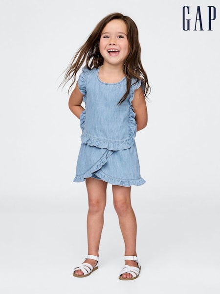 Gap Blue Denim Ruffle Skort Set (6mths-5yrs) (W28658) | £30