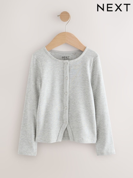 Grey Long Sleeve Ribbed Cardigan (3-16yrs) (W28731) | £8 - £11