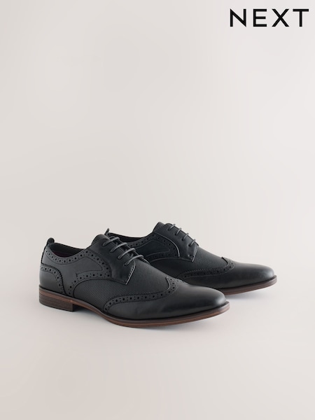 Black Wingcap Brogue Shoes (W28876) | £38
