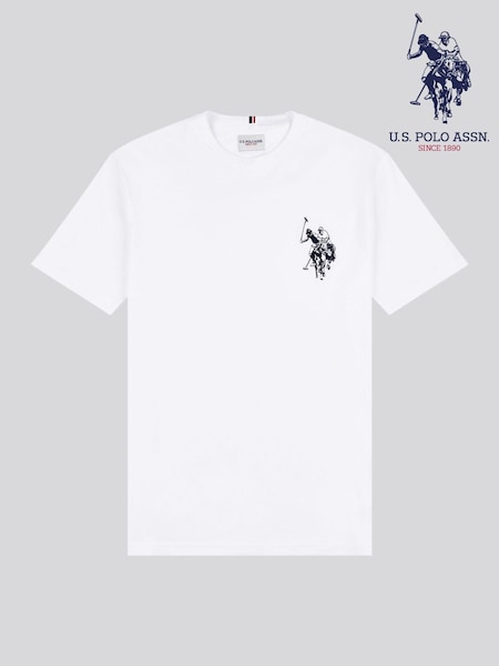 U.S. Polo Assn. White Mens Large Player 100% Cotton T-Shirt (W28886) | £30