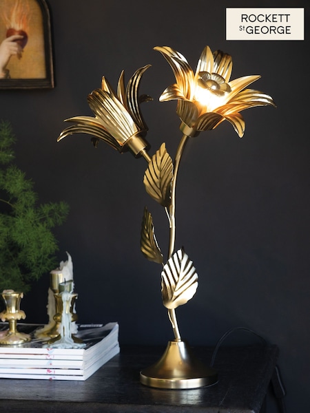 Rockett St George Brass Margot Flower Table Lamp (W28910) | £125