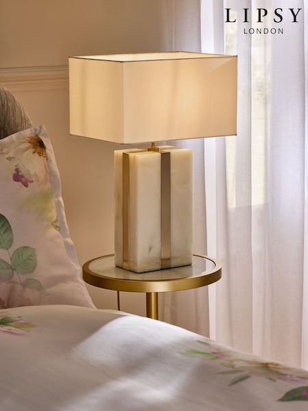 Lipsy White Marble Effect Table Lamp (W28929) | £115