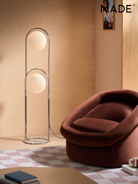 MADE.COM Chrome Piper Floor Lamp (W28941) | £189