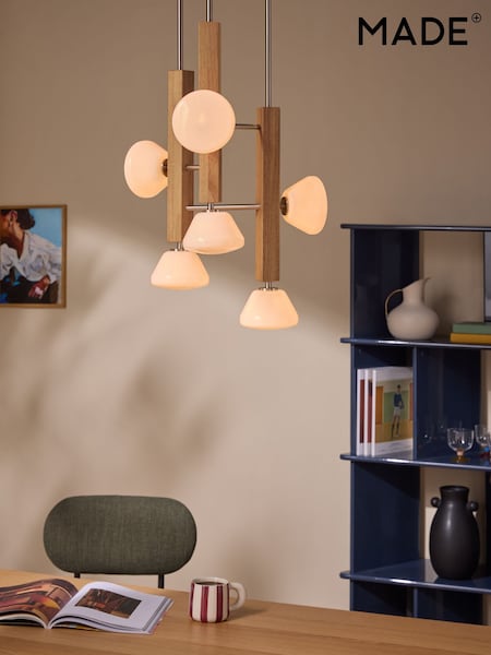 MADE.COM Light Wood Cillian Cluster Pendant Light (W28942) | £319