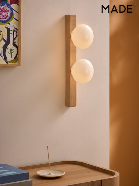 MADE.COM Light Wood Cillian Wall Light (W28944) | £99