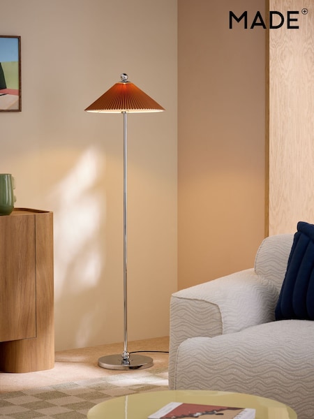 MADE.COM Silver/Rust Brown Jolene Floor Lamp (W28947) | £99
