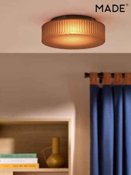 MADE.COM Amber Brown Alma Flush Light (W28952) | £79