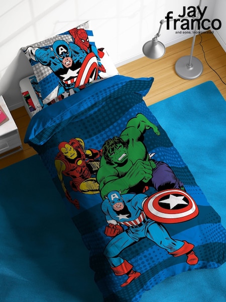 Jay Franco Grey Marvel Comics Avengers 100% Cotton 3 Piece Single Set (W29028) | £42