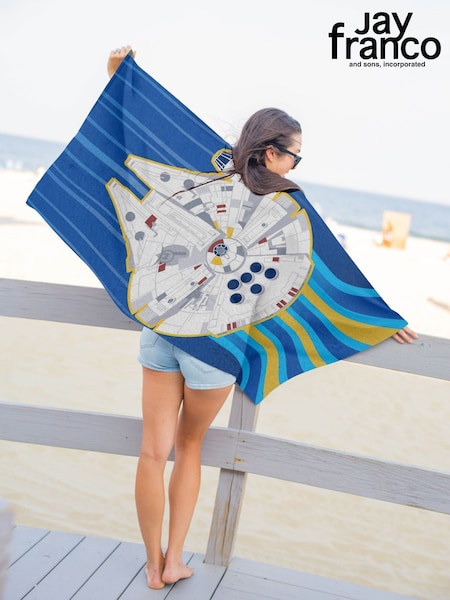 Jay Franco Blue Star Wars Millennium Falcon Cotton Beach Towel (W29032) | £19