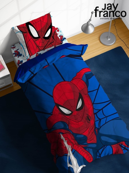 Jay Franco Blue Marvel Spiderman Webtastic 100 Cotton 3 Piece Single Bed Set (W29036) | £42