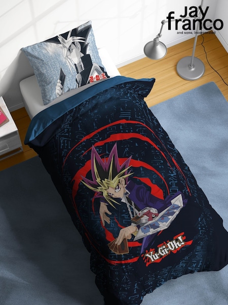 Jay Franco Blue YuGiOh Time to Duel 100 Cotton Single Duvet Cover Set (W29041) | £33