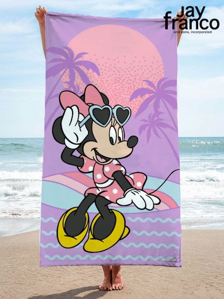 Jay Franco Purple Disney Minnie Mouse Cotton Beach Towel (W29051) | £19