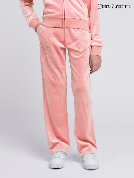 Juicy Couture Pink Girls Tonal Wide Leg Joggers (W29080) | £70