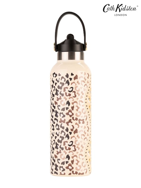 Cath Kidston Brown Leopard Print Stainless Steel Water Bottle 500ml (W29105) | £20